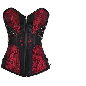 Punk goth zipper corset